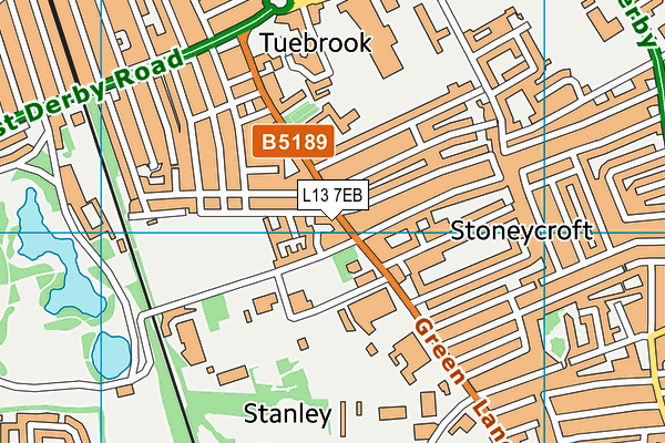 L13 7EB map - OS VectorMap District (Ordnance Survey)