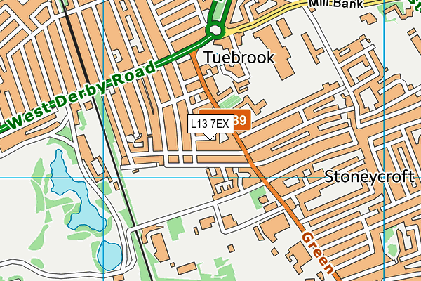 L13 7EX map - OS VectorMap District (Ordnance Survey)