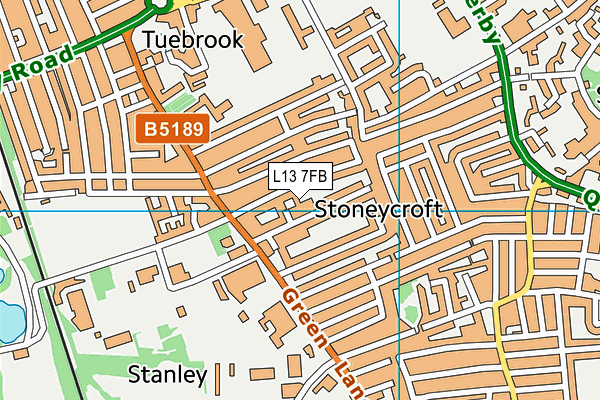 L13 7FB map - OS VectorMap District (Ordnance Survey)