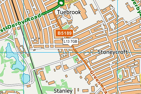 L13 7GB map - OS VectorMap District (Ordnance Survey)