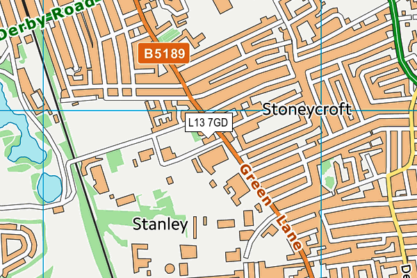 L13 7GD map - OS VectorMap District (Ordnance Survey)