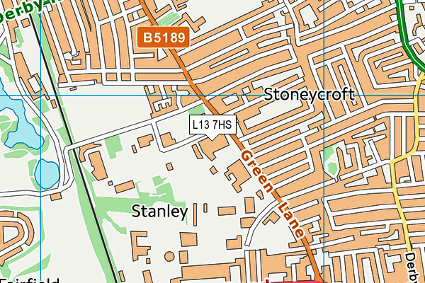Arriva Green Lane Bus Depot map (L13 7HS) - OS VectorMap District (Ordnance Survey)