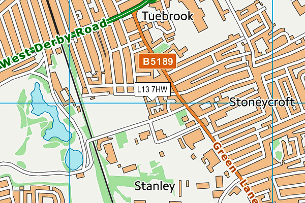 L13 7HW map - OS VectorMap District (Ordnance Survey)