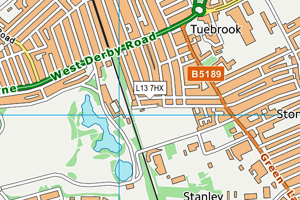 L13 7HX map - OS VectorMap District (Ordnance Survey)