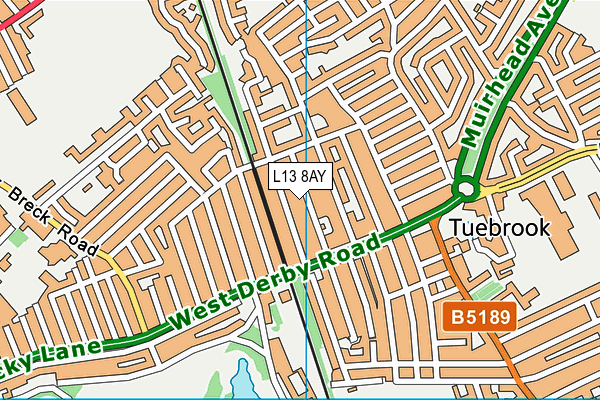 L13 8AY map - OS VectorMap District (Ordnance Survey)
