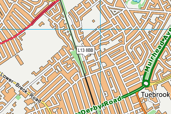 L13 8BB map - OS VectorMap District (Ordnance Survey)
