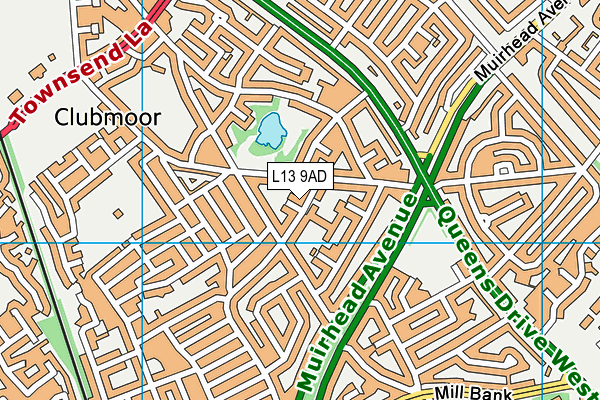Roscoe Primary School map (L13 9AD) - OS VectorMap District (Ordnance Survey)