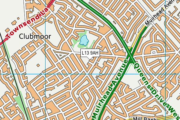 L13 9AH map - OS VectorMap District (Ordnance Survey)