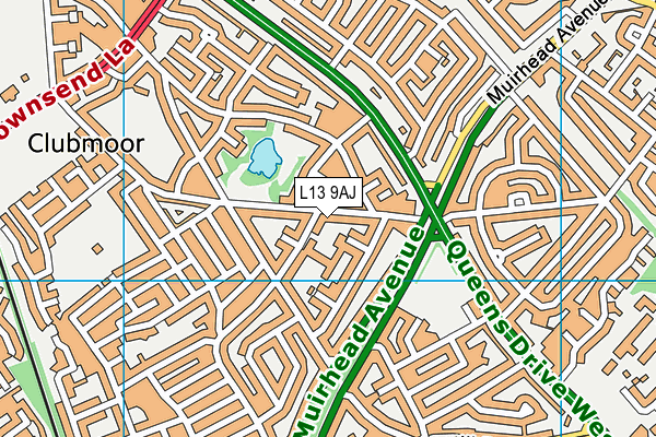 L13 9AJ map - OS VectorMap District (Ordnance Survey)
