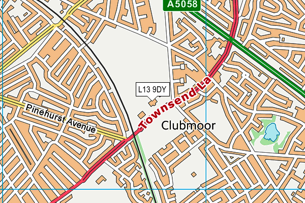 Clubmoor Playing Fields map (L13 9DY) - OS VectorMap District (Ordnance Survey)