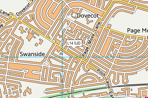 L14 0JD map - OS VectorMap District (Ordnance Survey)