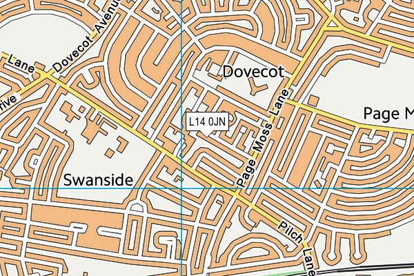 L14 0JN map - OS VectorMap District (Ordnance Survey)