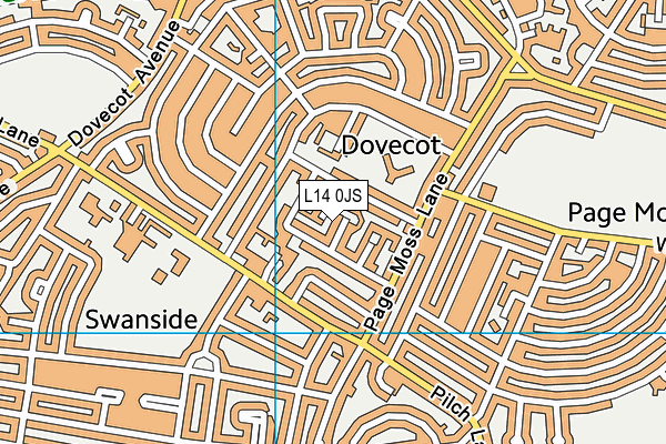 L14 0JS map - OS VectorMap District (Ordnance Survey)