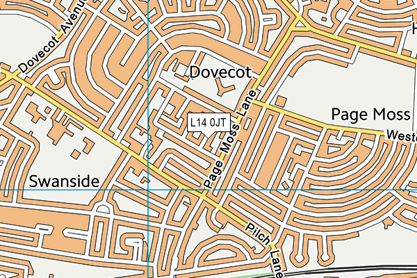 L14 0JT map - OS VectorMap District (Ordnance Survey)