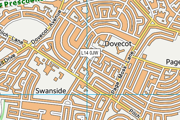 L14 0JW map - OS VectorMap District (Ordnance Survey)