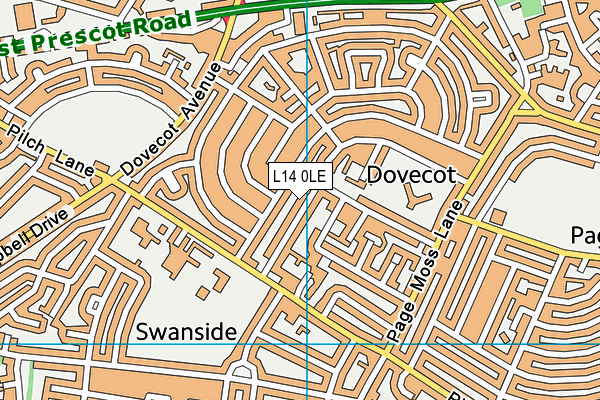 L14 0LE map - OS VectorMap District (Ordnance Survey)