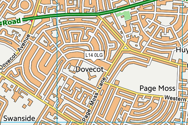 L14 0LG map - OS VectorMap District (Ordnance Survey)