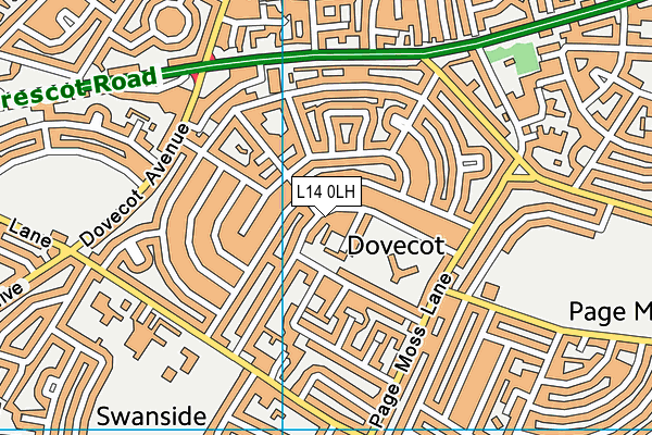Dovecot Primary School map (L14 0LH) - OS VectorMap District (Ordnance Survey)