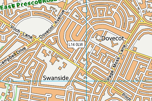 L14 0LW map - OS VectorMap District (Ordnance Survey)