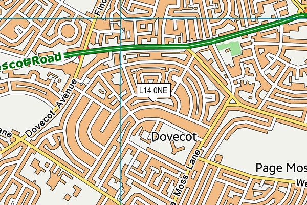L14 0NE map - OS VectorMap District (Ordnance Survey)