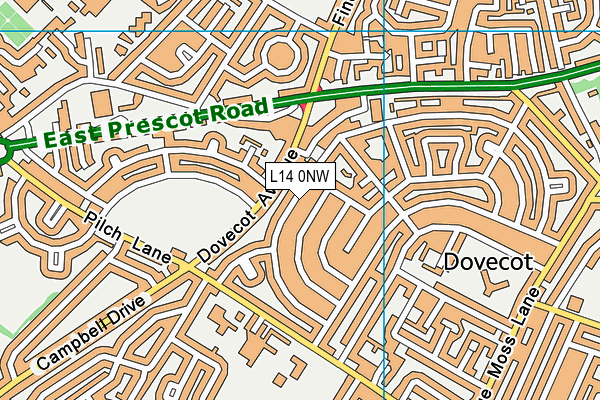 L14 0NW map - OS VectorMap District (Ordnance Survey)