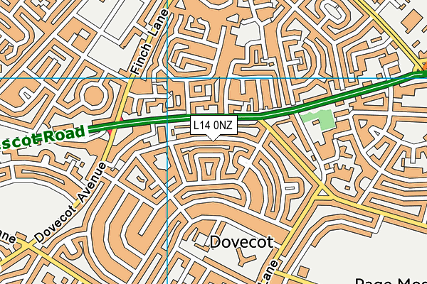 L14 0NZ map - OS VectorMap District (Ordnance Survey)