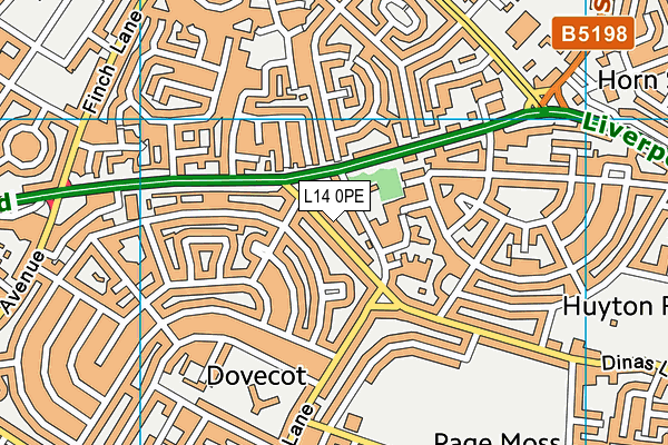 L14 0PE map - OS VectorMap District (Ordnance Survey)