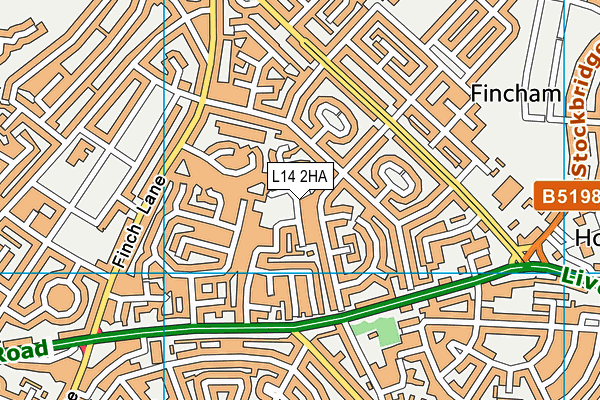 L14 2HA map - OS VectorMap District (Ordnance Survey)