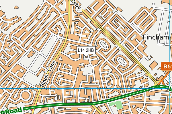 L14 2HB map - OS VectorMap District (Ordnance Survey)
