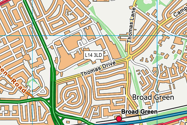 L14 3LD map - OS VectorMap District (Ordnance Survey)