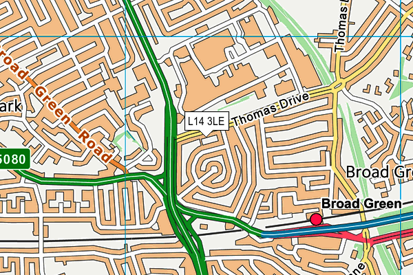 L14 3LE map - OS VectorMap District (Ordnance Survey)