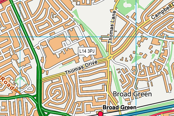 L14 3PJ map - OS VectorMap District (Ordnance Survey)