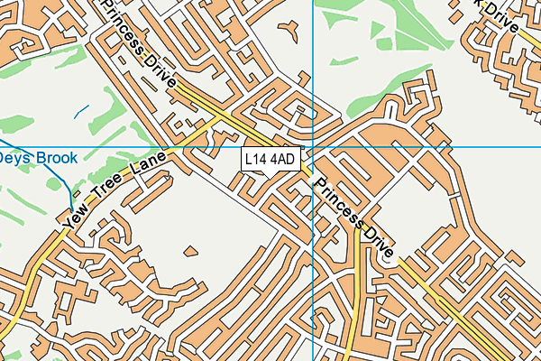 L14 4AD map - OS VectorMap District (Ordnance Survey)