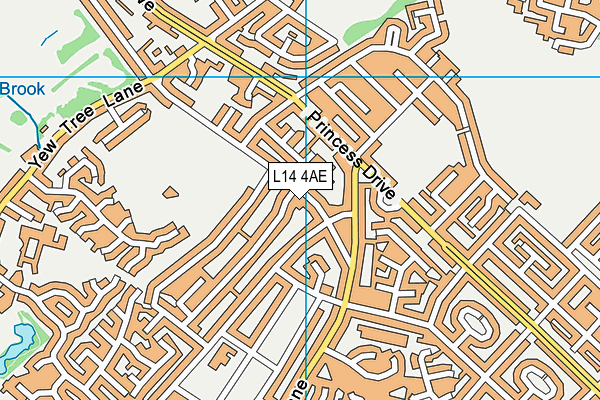 L14 4AE map - OS VectorMap District (Ordnance Survey)