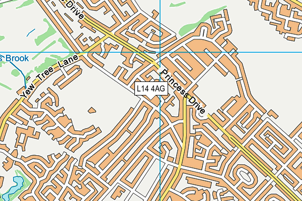 L14 4AG map - OS VectorMap District (Ordnance Survey)