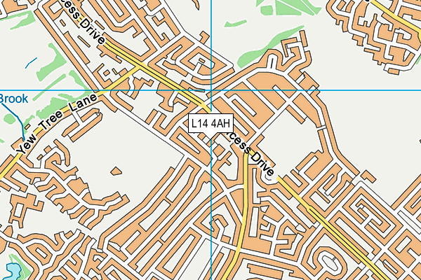 L14 4AH map - OS VectorMap District (Ordnance Survey)