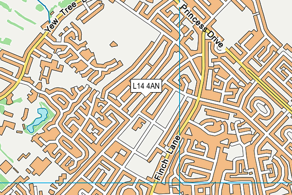 L14 4AN map - OS VectorMap District (Ordnance Survey)