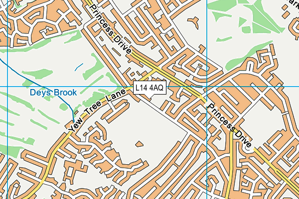 L14 4AQ map - OS VectorMap District (Ordnance Survey)