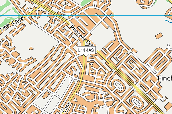 L14 4AS map - OS VectorMap District (Ordnance Survey)