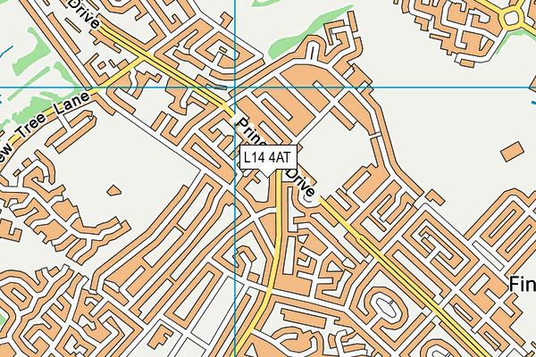 L14 4AT map - OS VectorMap District (Ordnance Survey)