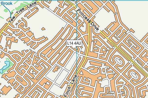 L14 4AU map - OS VectorMap District (Ordnance Survey)