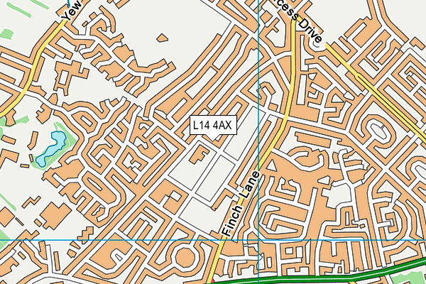 L14 4AX map - OS VectorMap District (Ordnance Survey)