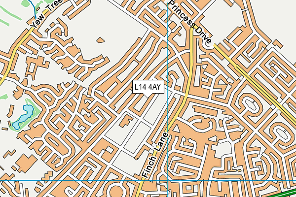 L14 4AY map - OS VectorMap District (Ordnance Survey)