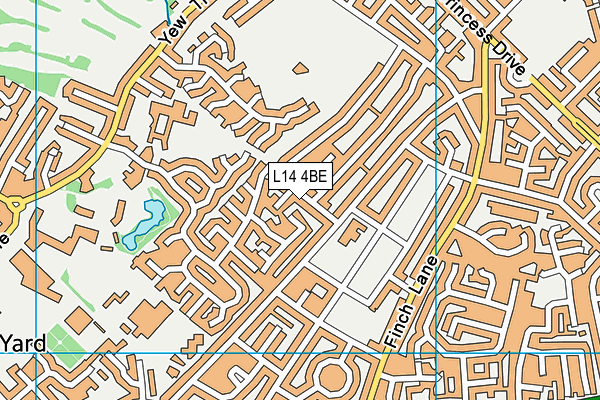 L14 4BE map - OS VectorMap District (Ordnance Survey)