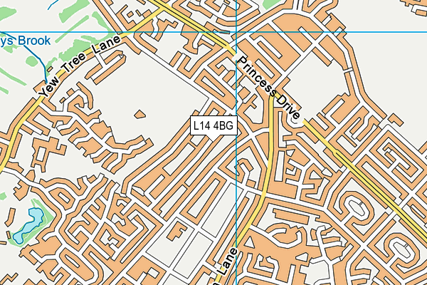 L14 4BG map - OS VectorMap District (Ordnance Survey)