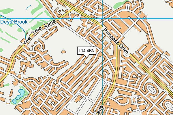 L14 4BN map - OS VectorMap District (Ordnance Survey)