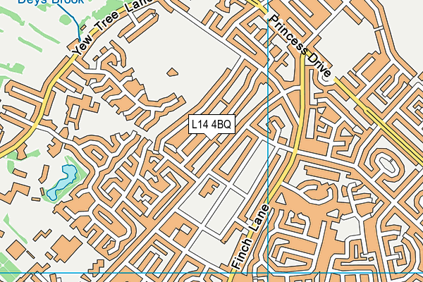 L14 4BQ map - OS VectorMap District (Ordnance Survey)