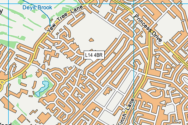 L14 4BR map - OS VectorMap District (Ordnance Survey)