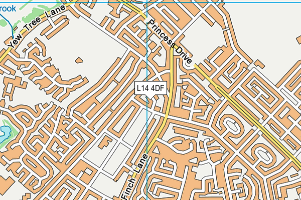 L14 4DF map - OS VectorMap District (Ordnance Survey)