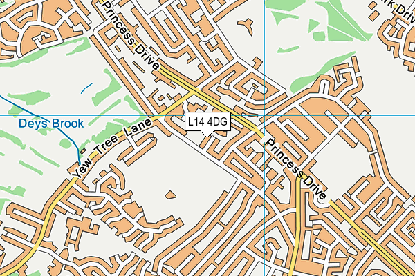 L14 4DG map - OS VectorMap District (Ordnance Survey)